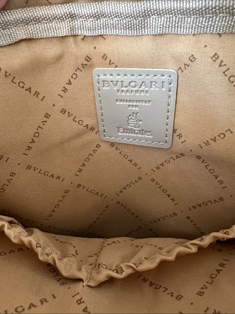 Bulgari Brown Zip Cosmetic Pouch